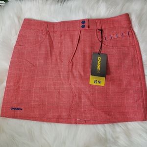 Chase54 lined skirt red plaid plaid